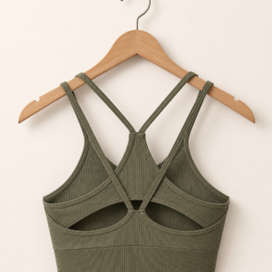 ribbed cross back sports bralette