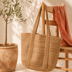 summer bloom jute bag