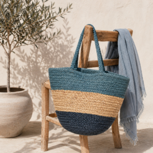 aegean bloom jute bag